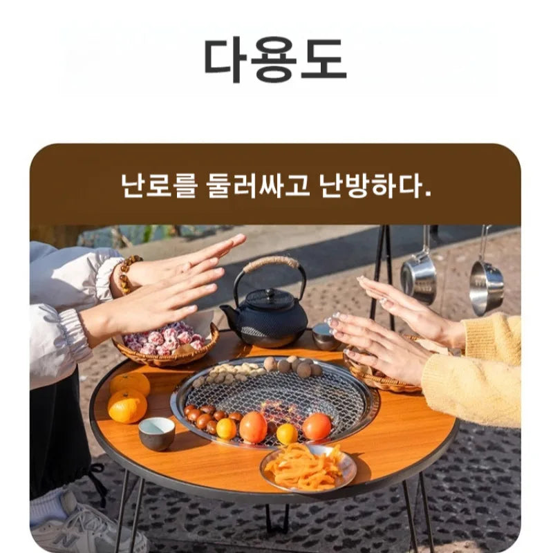 Multifunctional Outdoor Camping Table Folding Barbecue Table Courtyard Stove Barbecue Table Camping Barbecue Table Tea Table
