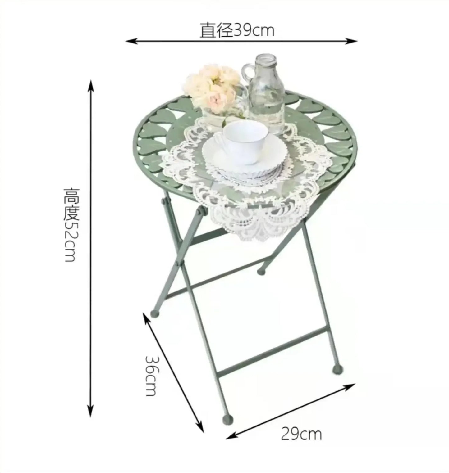 Courtyard Balcony Tea Table Iron Hollow Out Corner Table for Bedroom Folding Coffee Desk Versatile Practical Garden Furniture